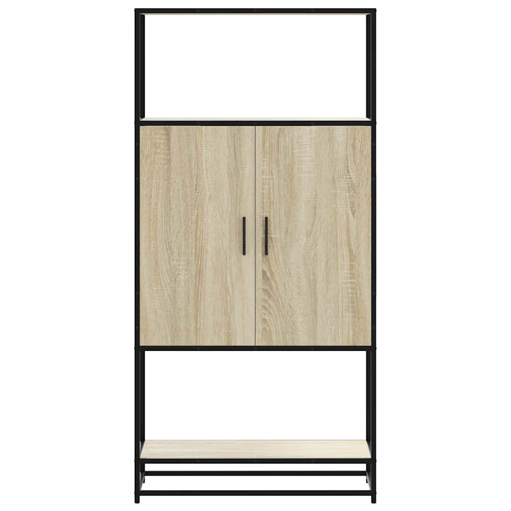 Högskåp Sonoma-Ek 68X35X139 Cm Konstruerat Trä Och Metall