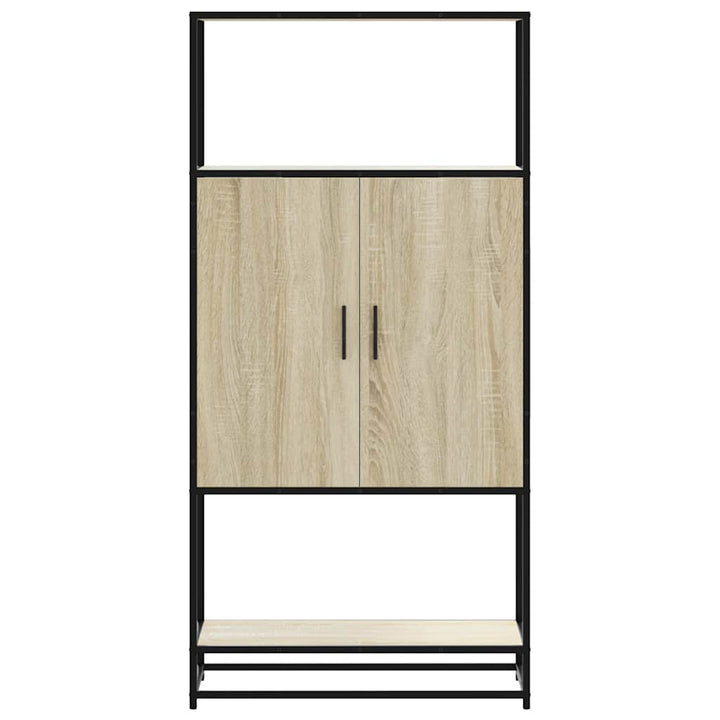 Högskåp Sonoma-Ek 68X35X139 Cm Konstruerat Trä Och Metall