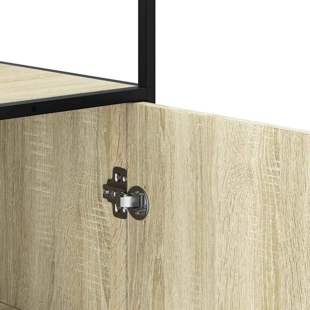 Högskåp Sonoma-Ek 68X35X139 Cm Konstruerat Trä Och Metall