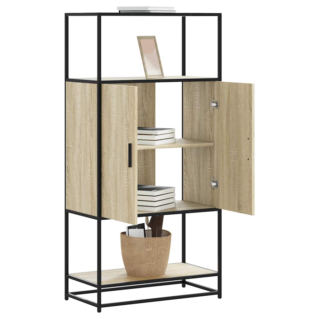 Högskåp Sonoma-Ek 68X35X139 Cm Konstruerat Trä Och Metall