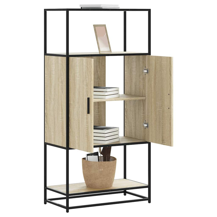 Högskåp Sonoma-Ek 68X35X139 Cm Konstruerat Trä Och Metall