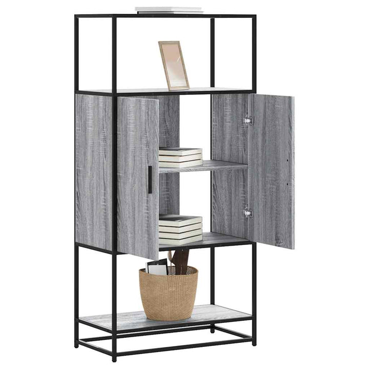 Högskåp Sonoma-Ek 68X35X139 Cm Konstruerat Trä Och Metall