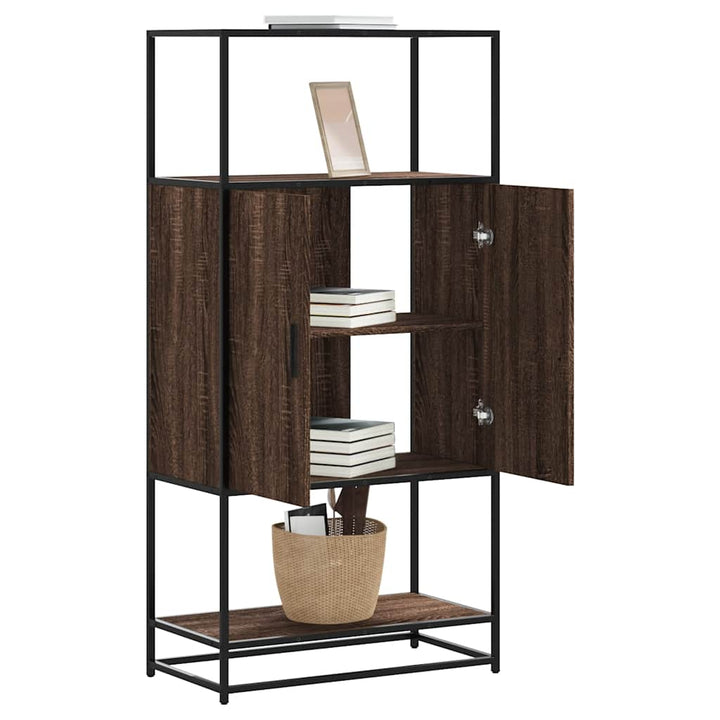Högskåp Sonoma-Ek 68X35X139 Cm Konstruerat Trä Och Metall