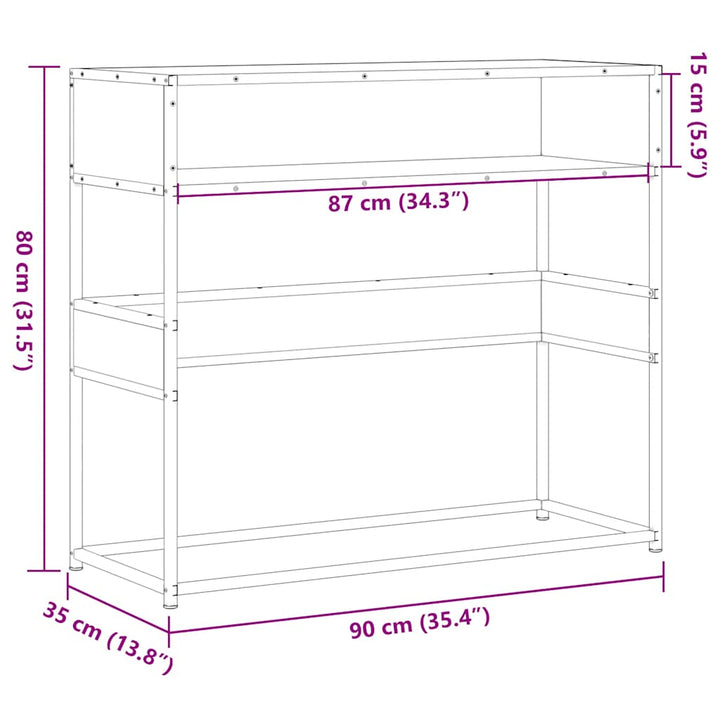 Avlastningsbord 90X35X80 Cm Konstruerat Trä
