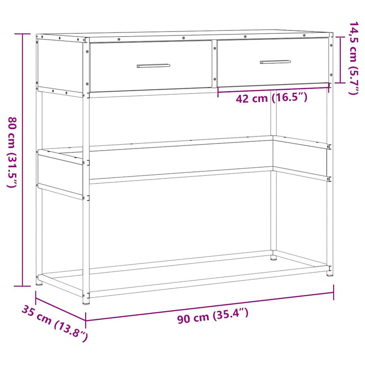 Avlastningsbord 90X35X80 Cm Konstruerat Trä