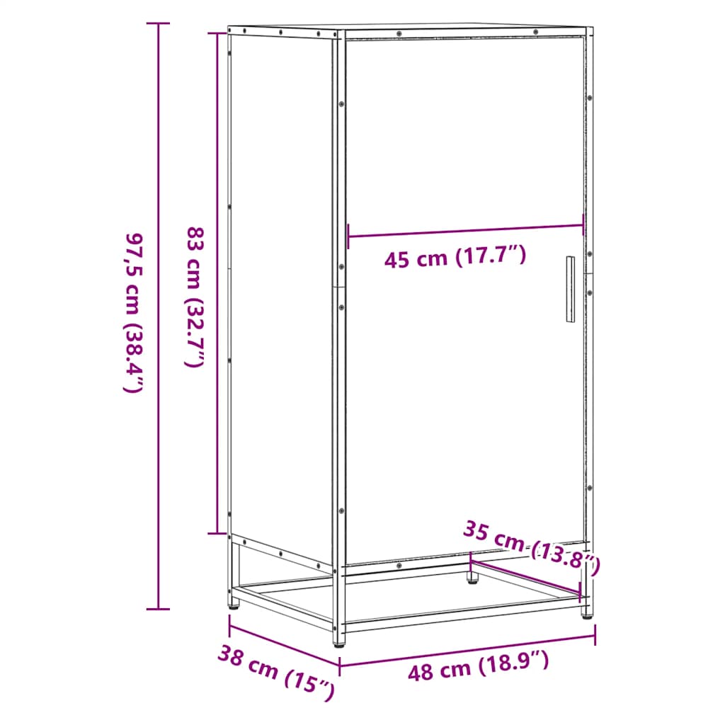 Skohylla 48X38X97,5 Cm Konstruerat Trä