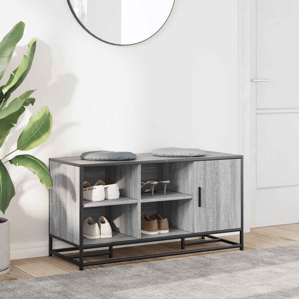 Skobänk 100X40X53,5 Cm Konstruerat Trä Och Metall