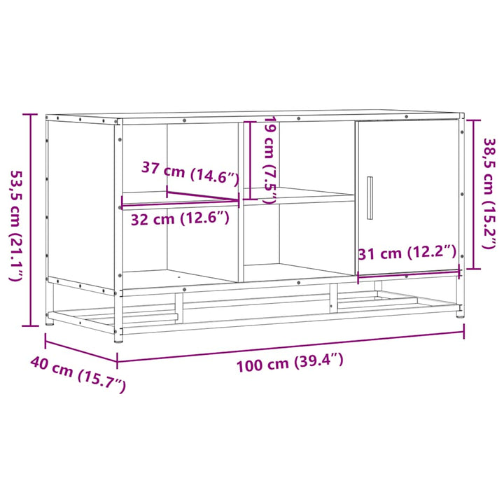Skobänk 100X40X53,5 Cm Konstruerat Trä Och Metall