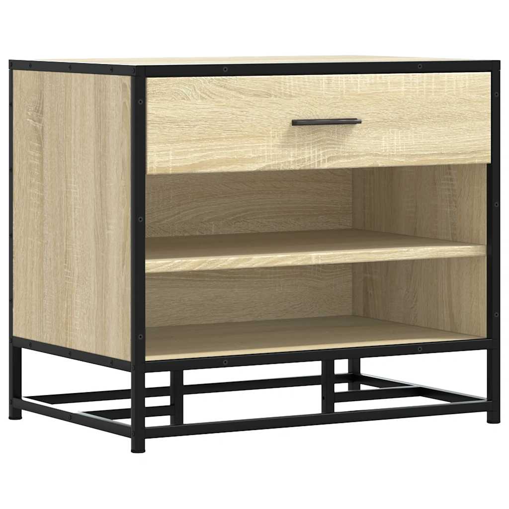 Skobänk Sonoma-Ek 60X40X53,5 Cm Konstruerat Trä Och Metall