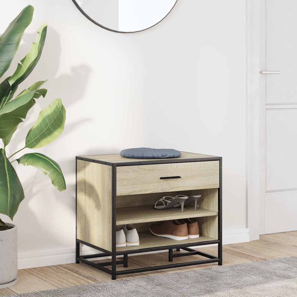 Skobänk Sonoma-Ek 60X40X53,5 Cm Konstruerat Trä Och Metall