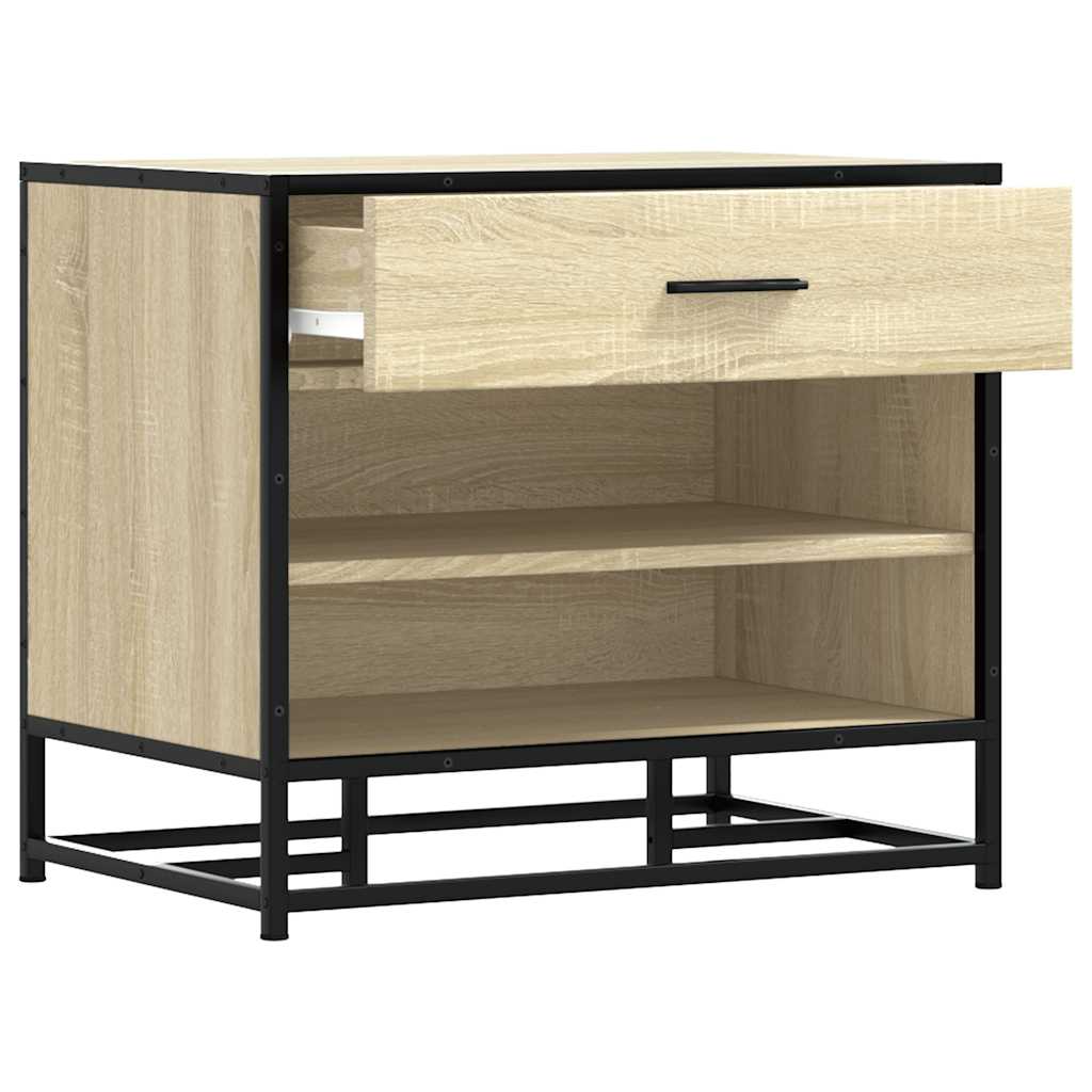Skobänk Sonoma-Ek 60X40X53,5 Cm Konstruerat Trä Och Metall