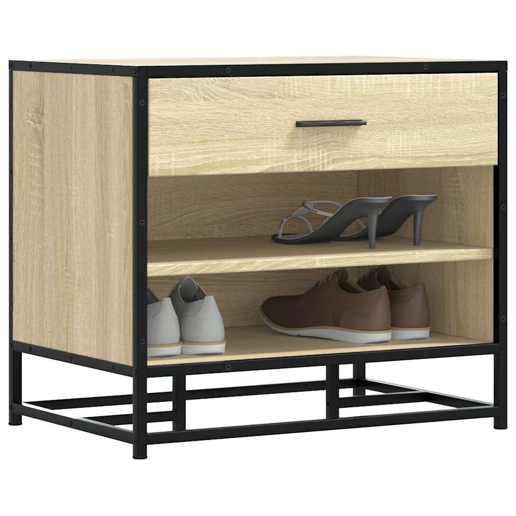 Skobänk Sonoma-Ek 60X40X53,5 Cm Konstruerat Trä Och Metall