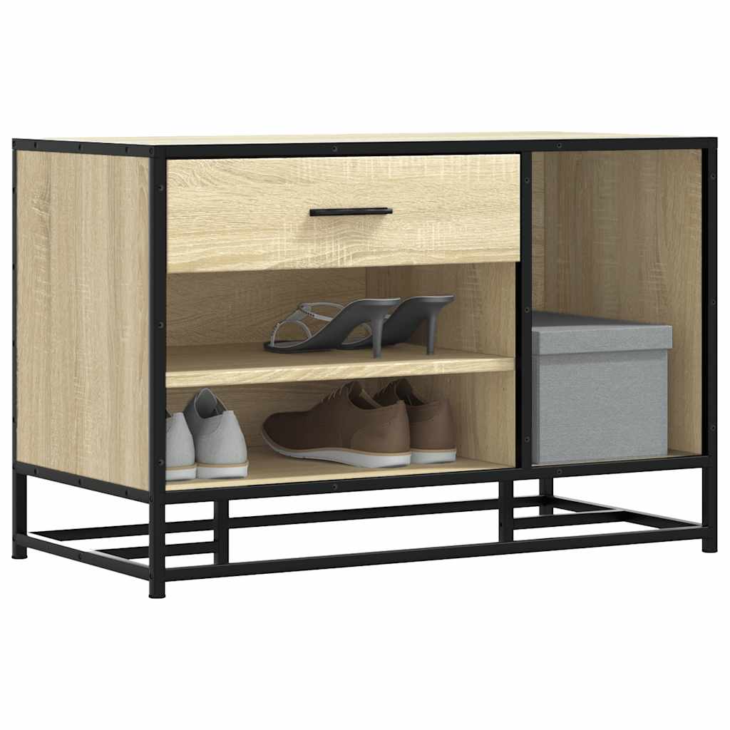 Skobänk 80X40X53,5 Cm Konstruerat Trä Och Metall