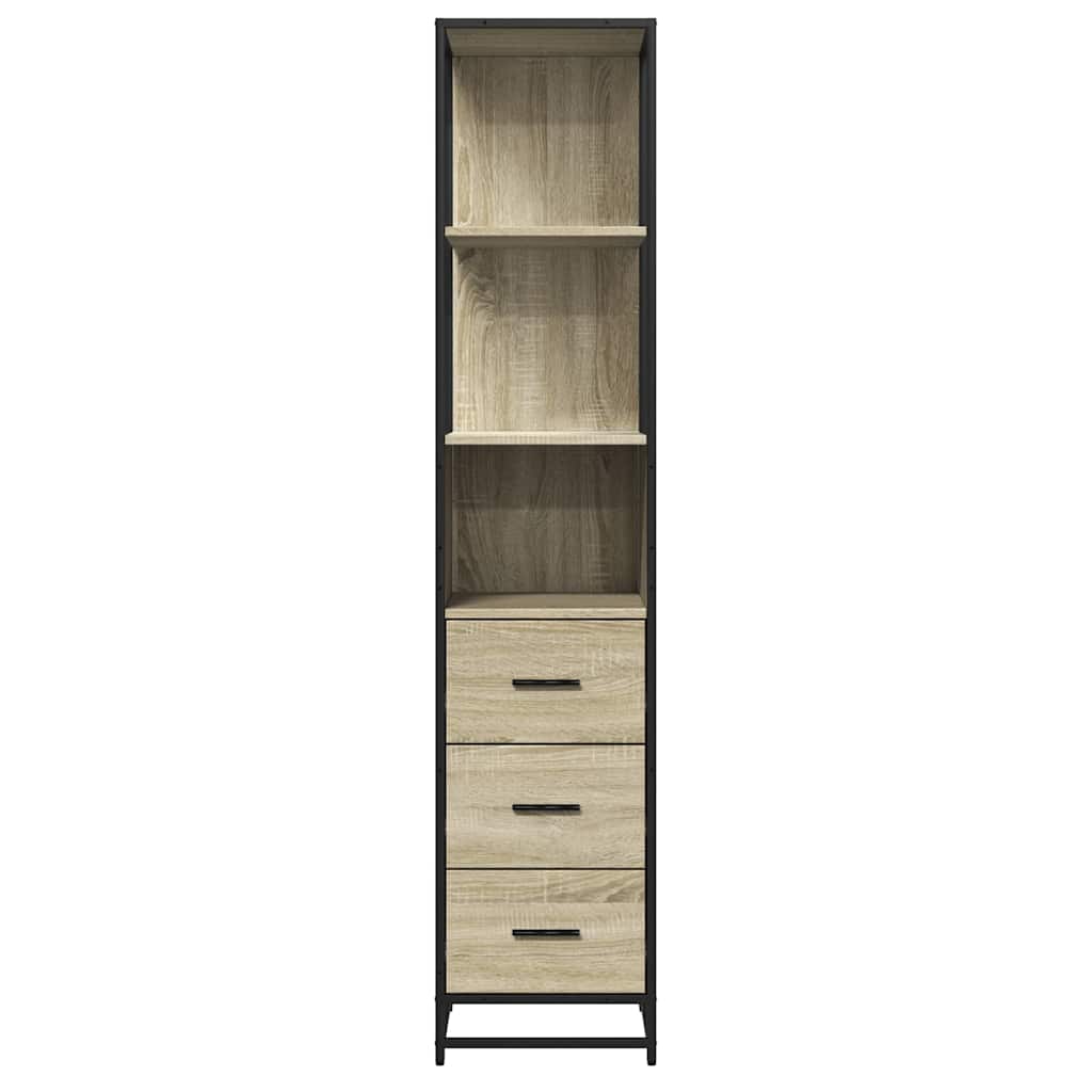 Badrumsskåp Sonoma-Ek 35X37,5X166 Cm Konstruerat Trä