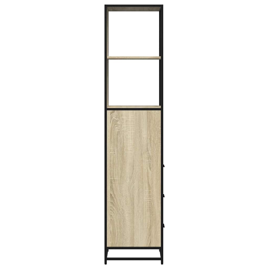 Badrumsskåp Sonoma-Ek 35X37,5X166 Cm Konstruerat Trä