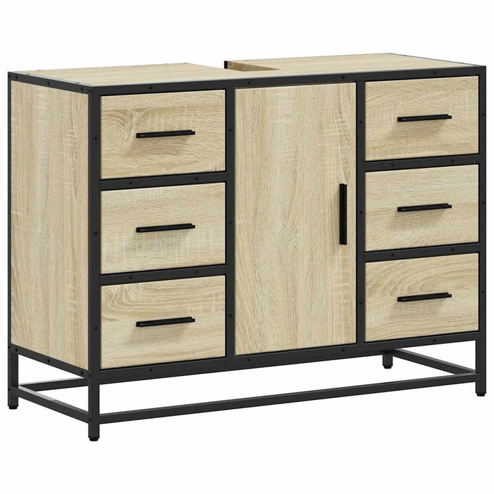 Tvättställsskåp Sonoma-Ek 80X33X60 Cm Konstruerat Trä