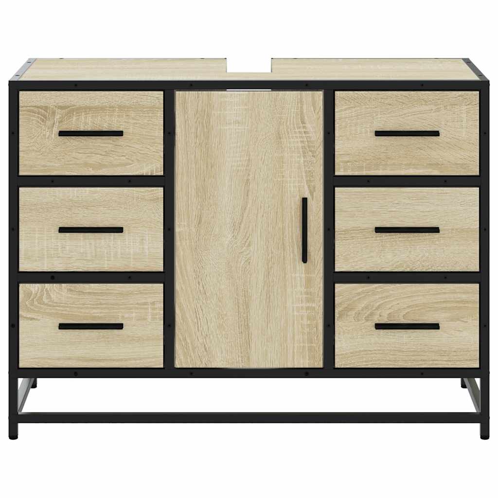 Tvättställsskåp Sonoma-Ek 80X33X60 Cm Konstruerat Trä