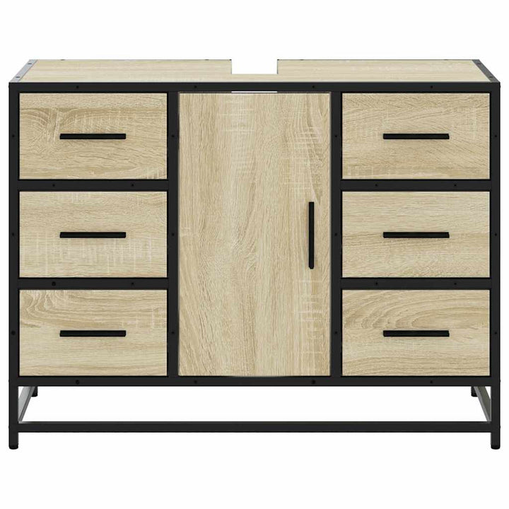 Tvättställsskåp Sonoma-Ek 80X33X60 Cm Konstruerat Trä