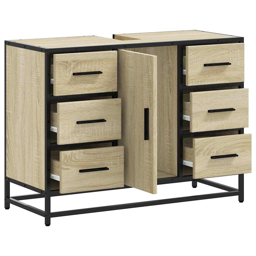 Tvättställsskåp Sonoma-Ek 80X33X60 Cm Konstruerat Trä