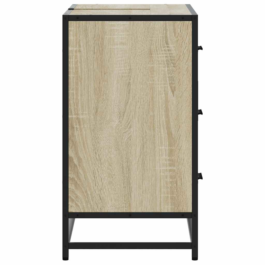 Tvättställsskåp Sonoma-Ek 80X33X60 Cm Konstruerat Trä