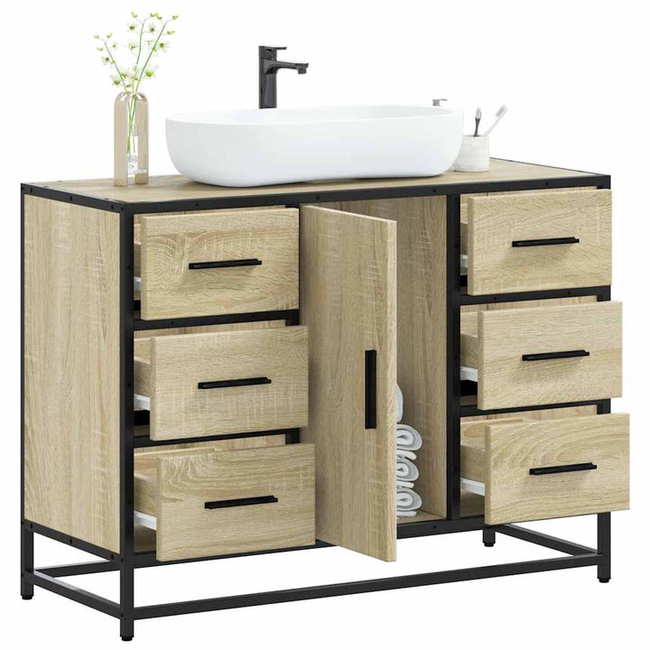 Tvättställsskåp Sonoma-Ek 80X33X60 Cm Konstruerat Trä