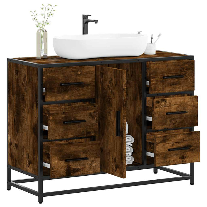 Tvättställsskåp Sonoma-Ek 80X33X60 Cm Konstruerat Trä