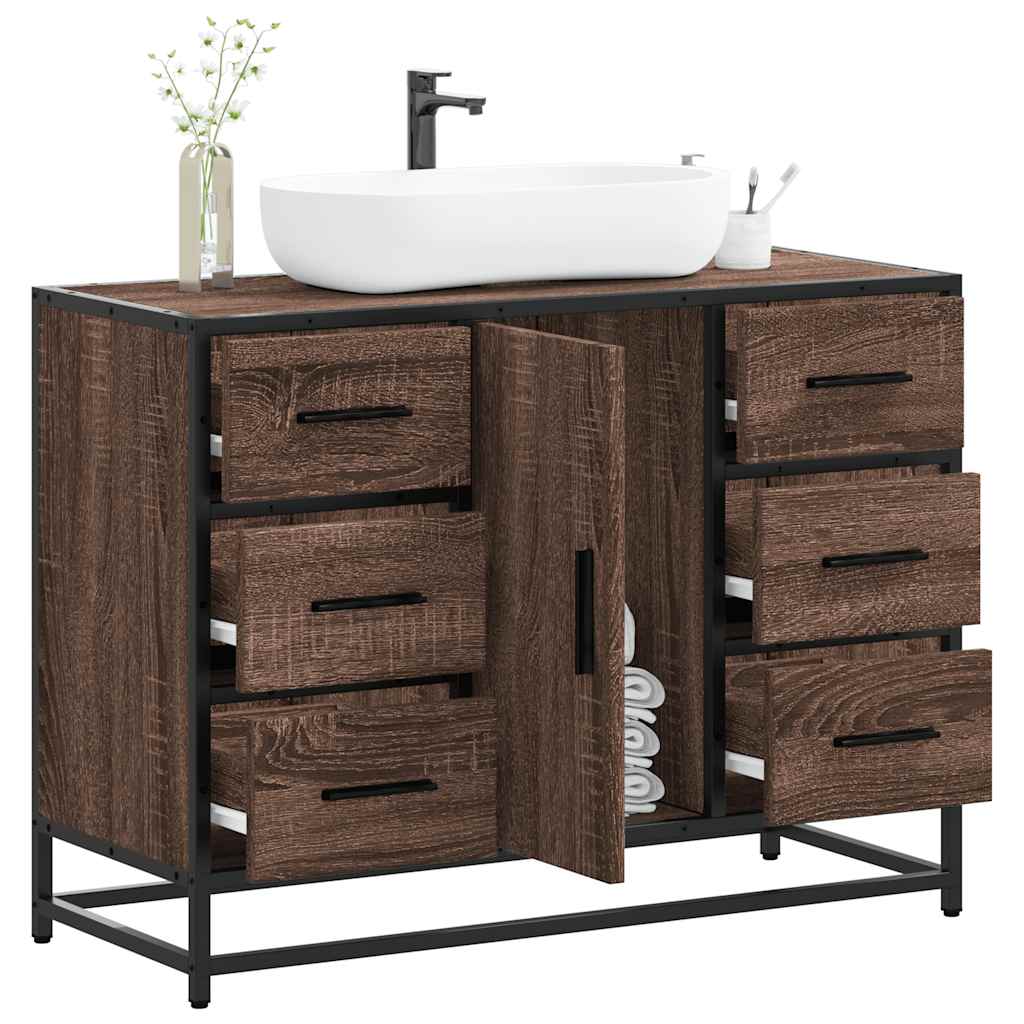 Tvättställsskåp Sonoma-Ek 80X33X60 Cm Konstruerat Trä