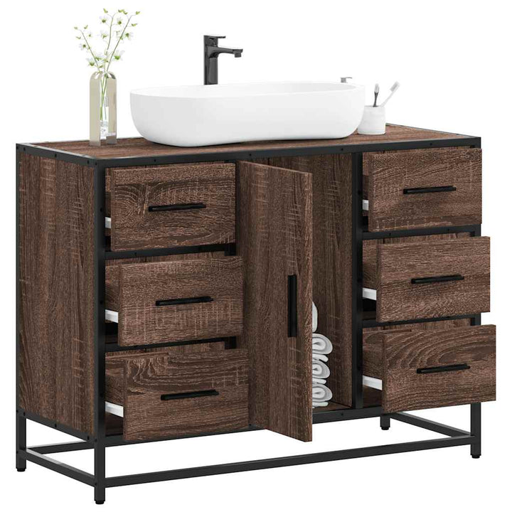 Tvättställsskåp Sonoma-Ek 80X33X60 Cm Konstruerat Trä