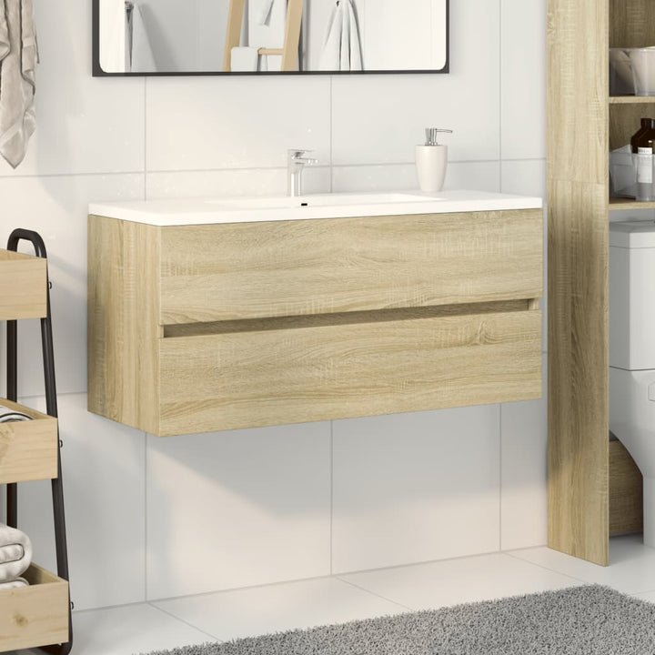Tvättställsskåp Sonoma-Ek 100X38,5X45 Cm Konstruerat Trä