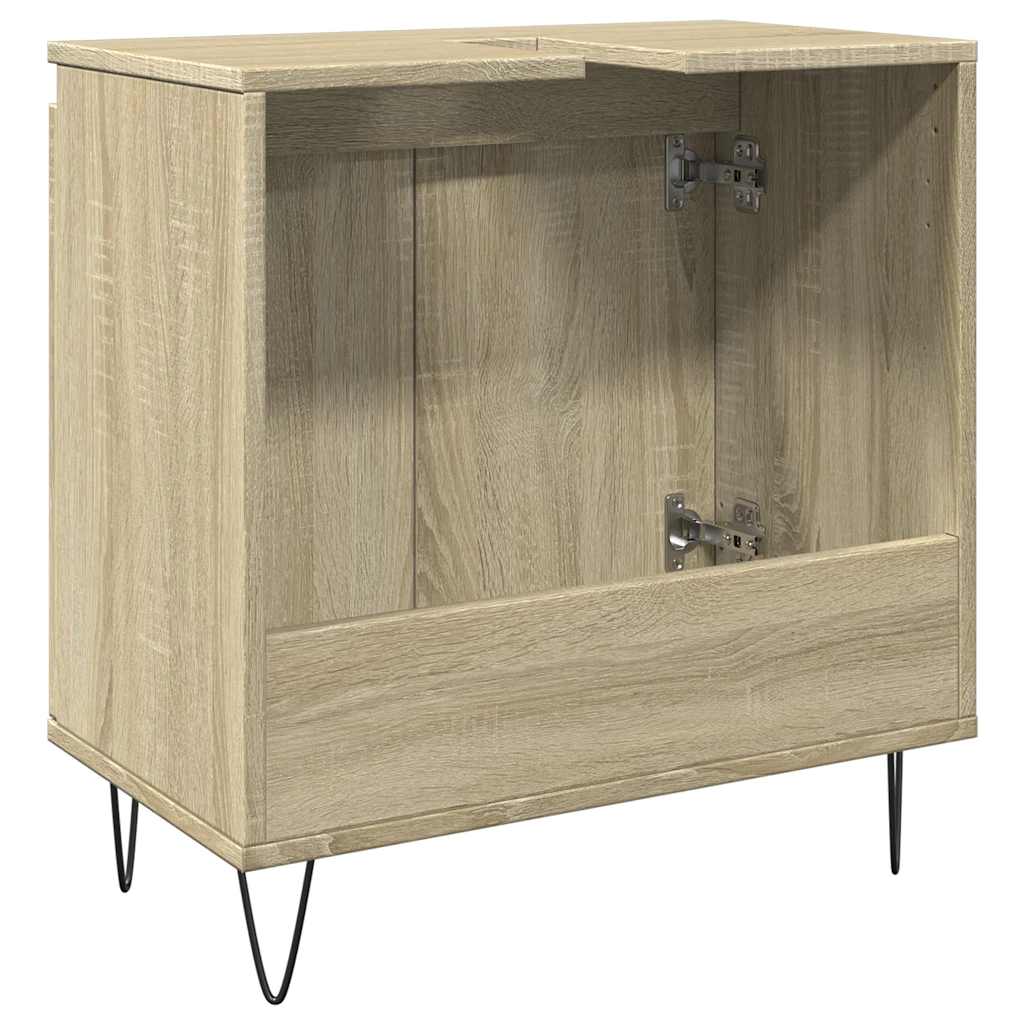 Badrumsskåp Sonoma-Ek 58X33X60 Cm Konstruerat Trä