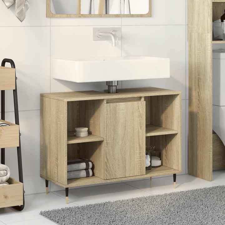 Badrumsskåp Sonoma-Ek 80X33X60 Cm Konstruerat Trä