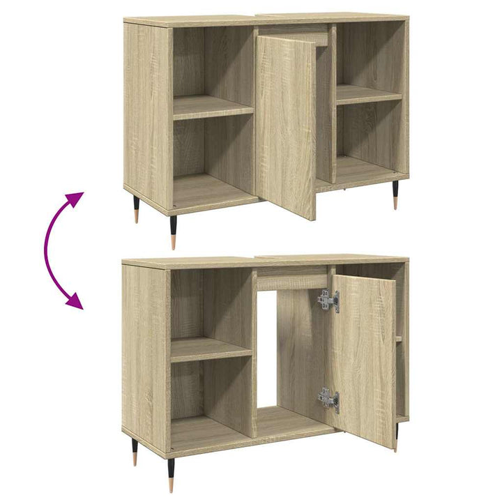 Badrumsskåp Sonoma-Ek 80X33X60 Cm Konstruerat Trä