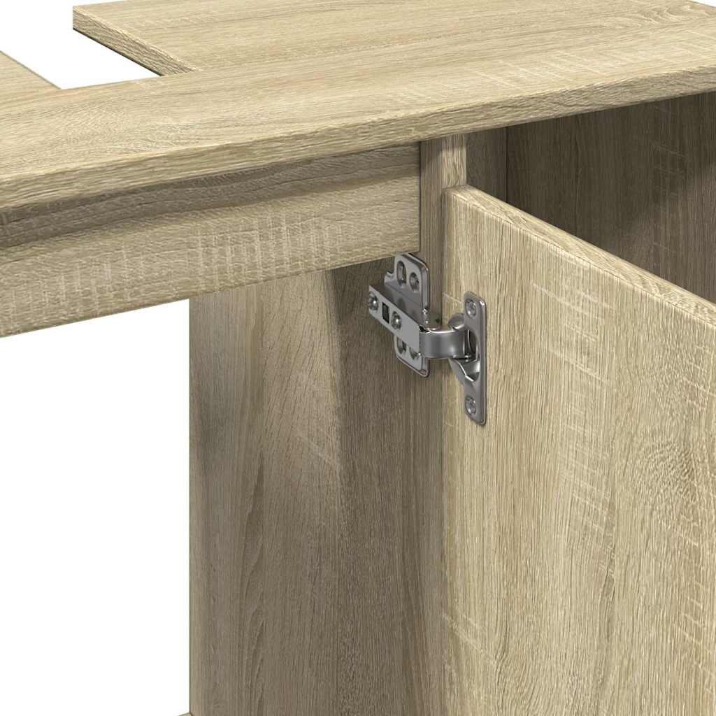 Badrumsskåp Sonoma-Ek 80X33X60 Cm Konstruerat Trä