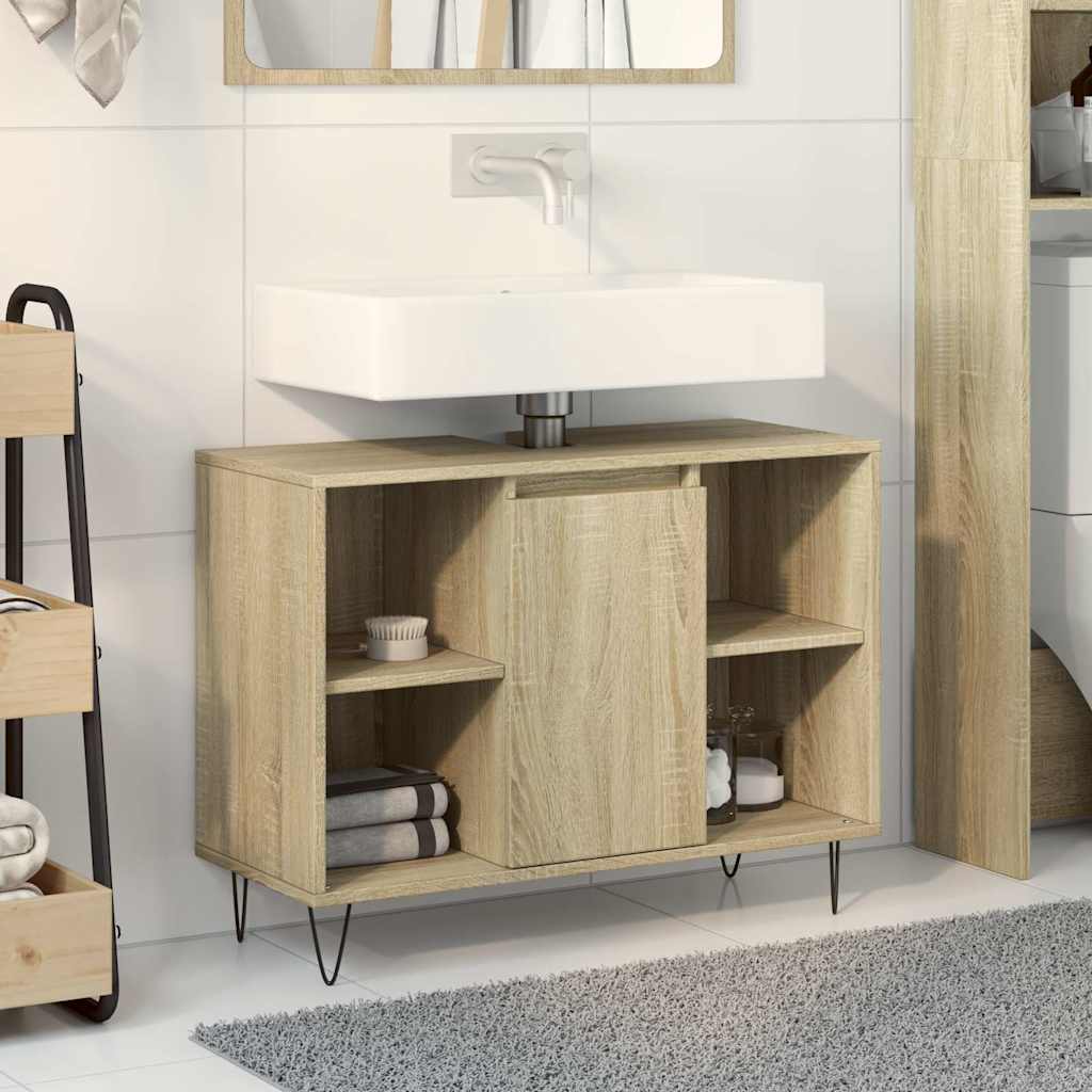 Badrumsskåp Sonoma-Ek 80X33X60 Cm Konstruerat Trä