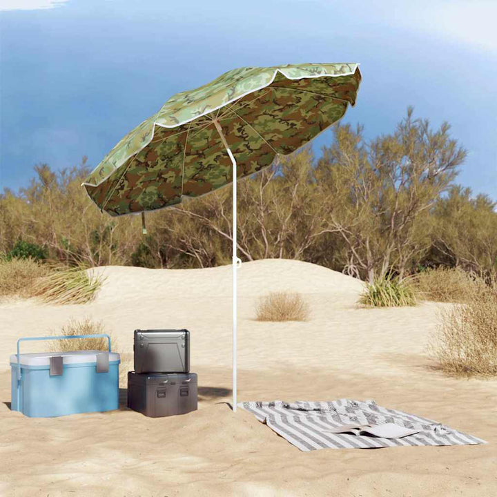 Badparasol Kamouflage 206 X 206 X 212 Cm Polyester Och Metall