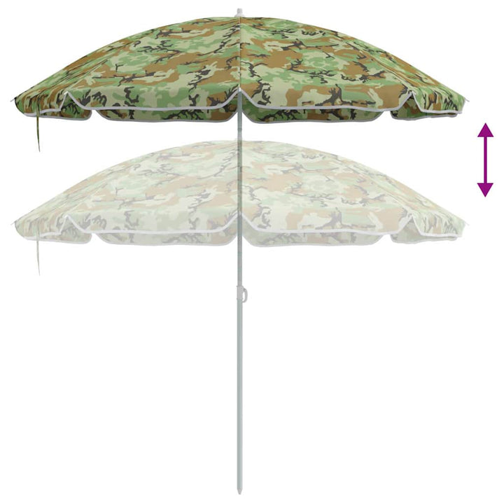Badparasol Kamouflage 206 X 206 X 212 Cm Polyester Och Metall