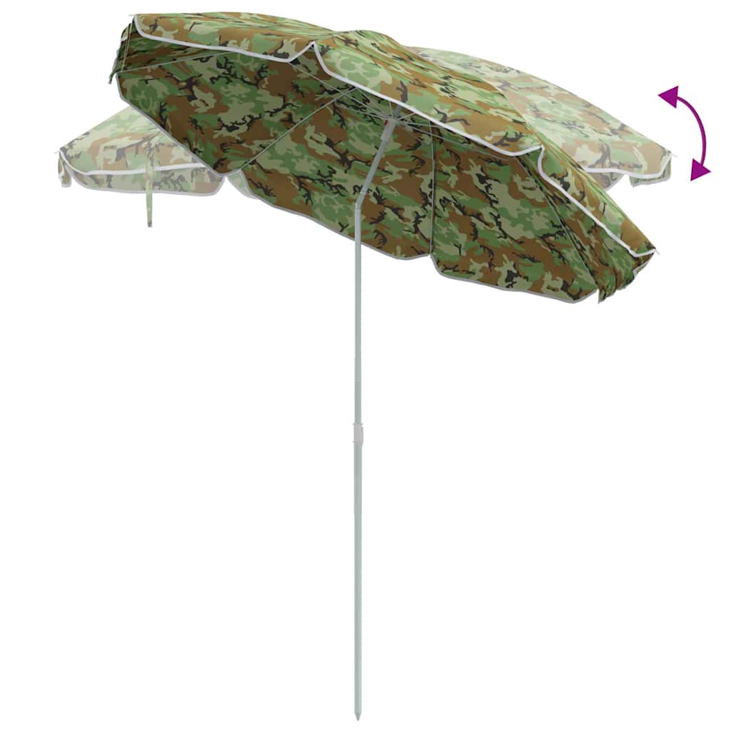 Badparasol Kamouflage 206 X 206 X 212 Cm Polyester Och Metall