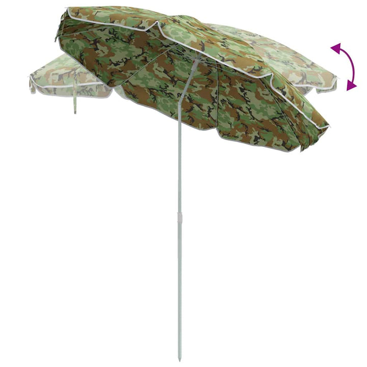 Badparasol Kamouflage 206 X 206 X 212 Cm Polyester Och Metall