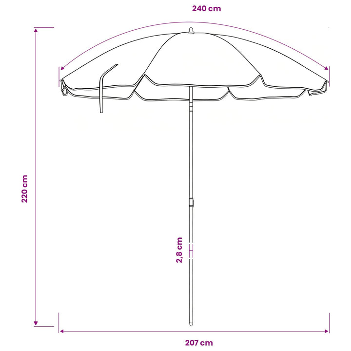 Trädgårdsparasol 240 Cm 170T Polyester Kamouflage