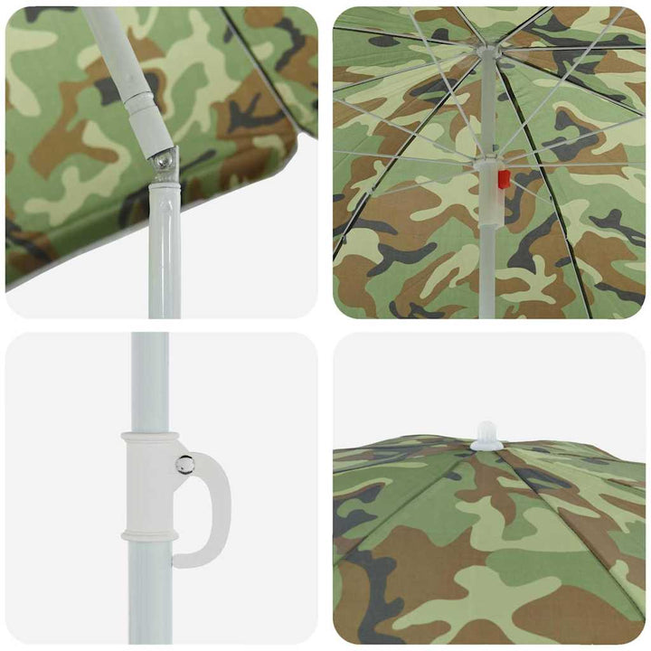 Badparasol Kamouflage 263 X 263 X 272 Cm Polyester Och Metall