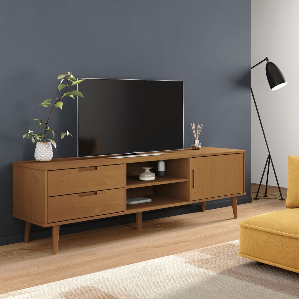 Tv-Bänk Molde 158X40X49 Cm Massiv Furu