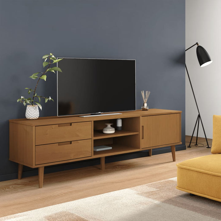 Tv-Bänk Molde 158X40X49 Cm Massiv Furu