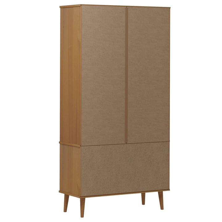 Vitrinskåp Molde 90X35X175 Cm Massiv Furu
