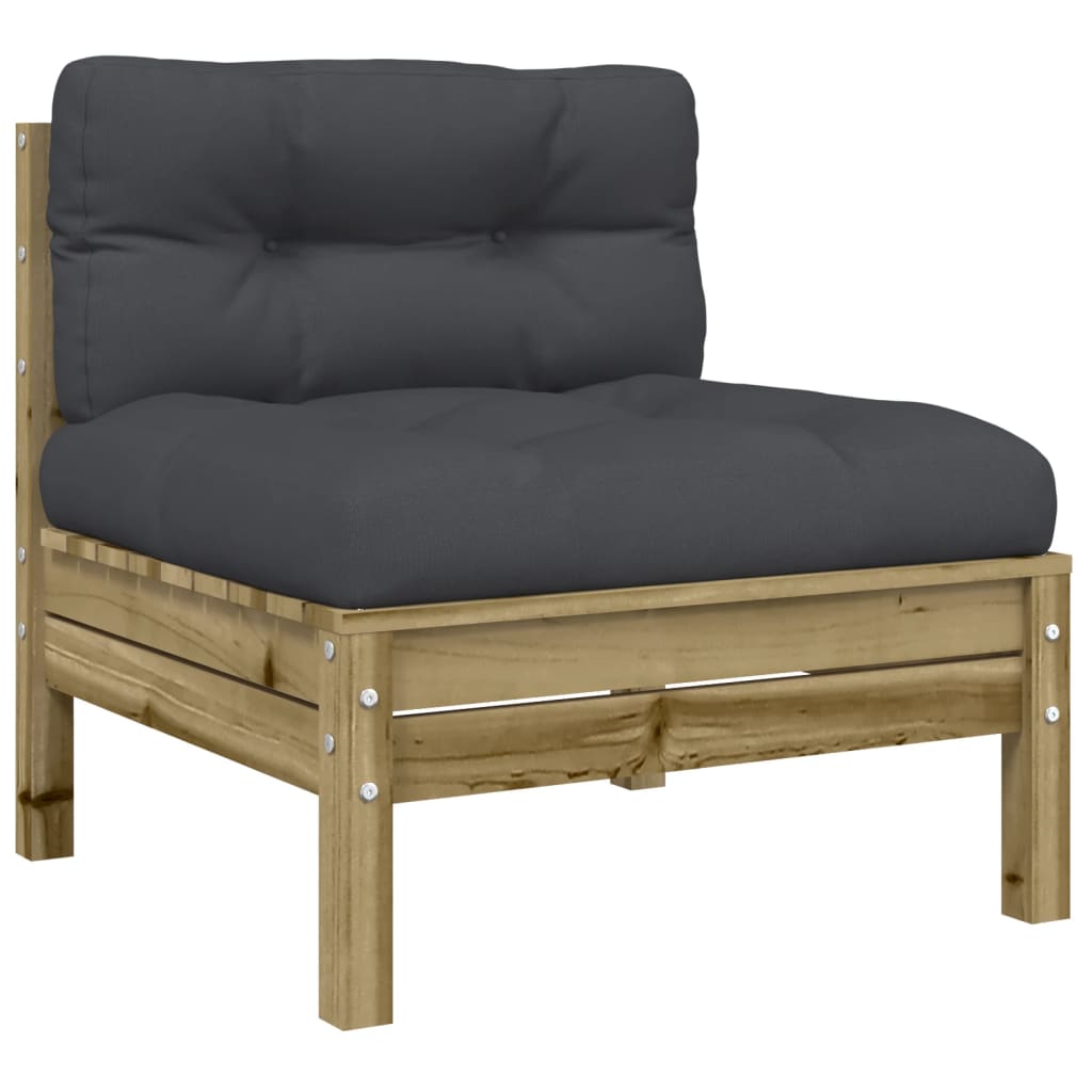 Soffgrupp För Trädgården Med Dynor 3 Delar Impregnerad Furu