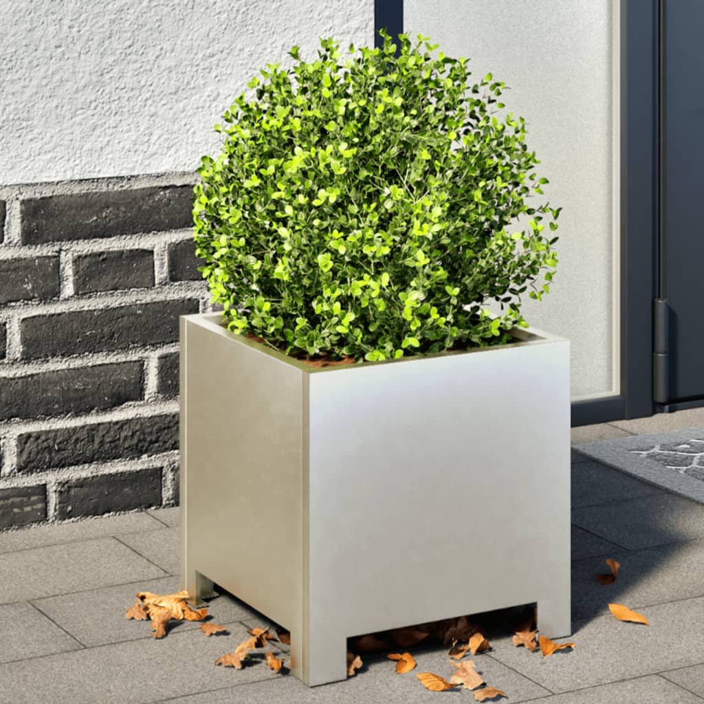 Trädgårdskrukor 2 St Antracit Stål