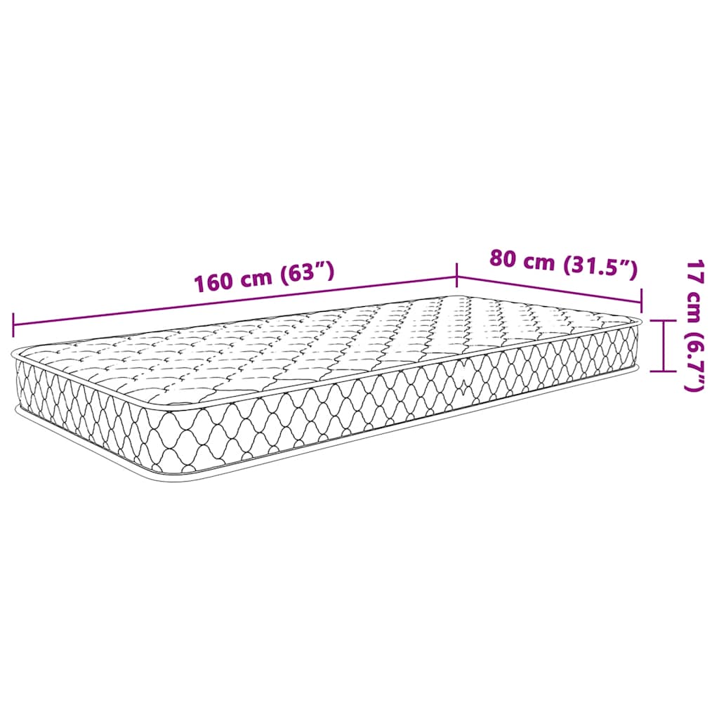 Memoryskummadrass Vit 80X160X17 Cm Mjuk