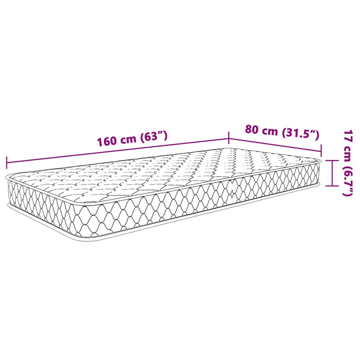 Memoryskummadrass Vit 80X160X17 Cm Mjuk