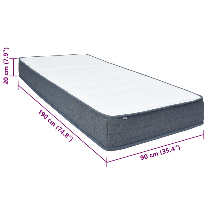 Resårmadrass 190X90X20 Cm Medium Mjuk Tyg
