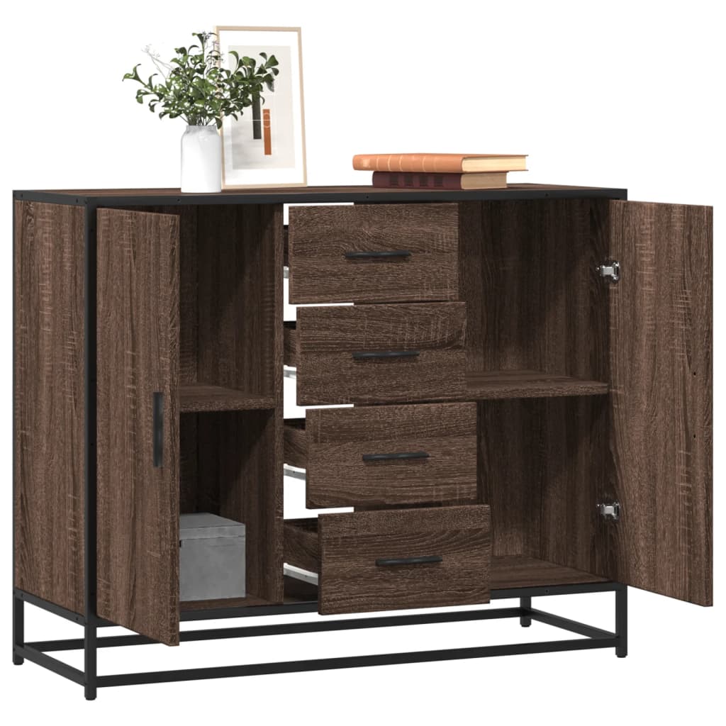 Skänk -Ek 92X35X76 Cm Konstruerat Trä