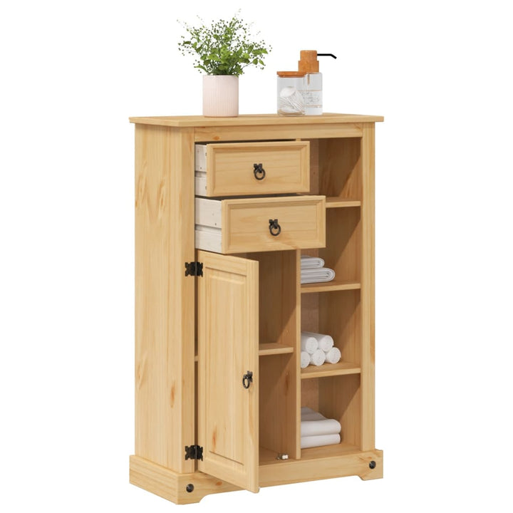 Badrumsskåp Corona 70X33X110 Cm Massiv Furu